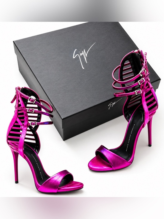 Giuseppe Zanotti Shoes - Giuseppe Zanotti Limited Edition Magenta Pink Strap Buckle Sandal Heels 38